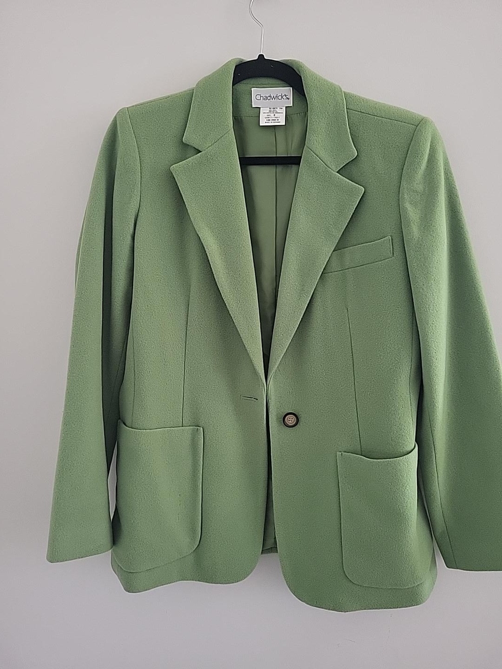 Chadwicks Women's Sage Green Single-Button Blazer